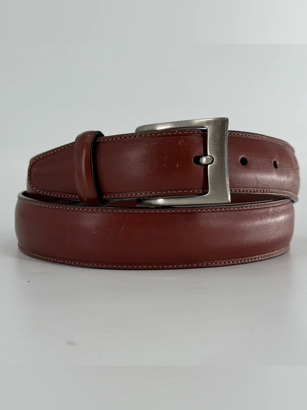 Perry Ellis Men’s Tan Brown Leather Belt 36